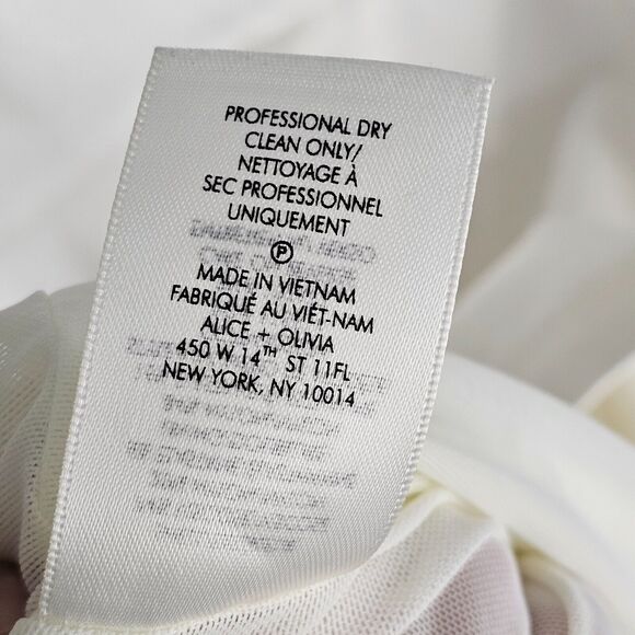 NWT $330 ALICE + OLIVIA Peplum Moira Off White Dress Size 0 - Picture 9 of 11